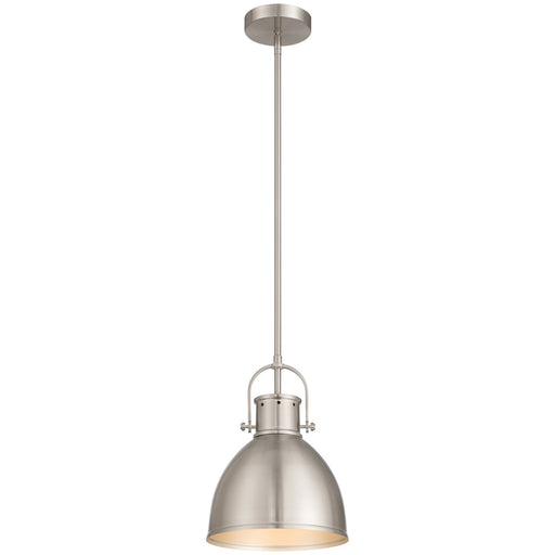 London One Light Pendant Brushed Steel