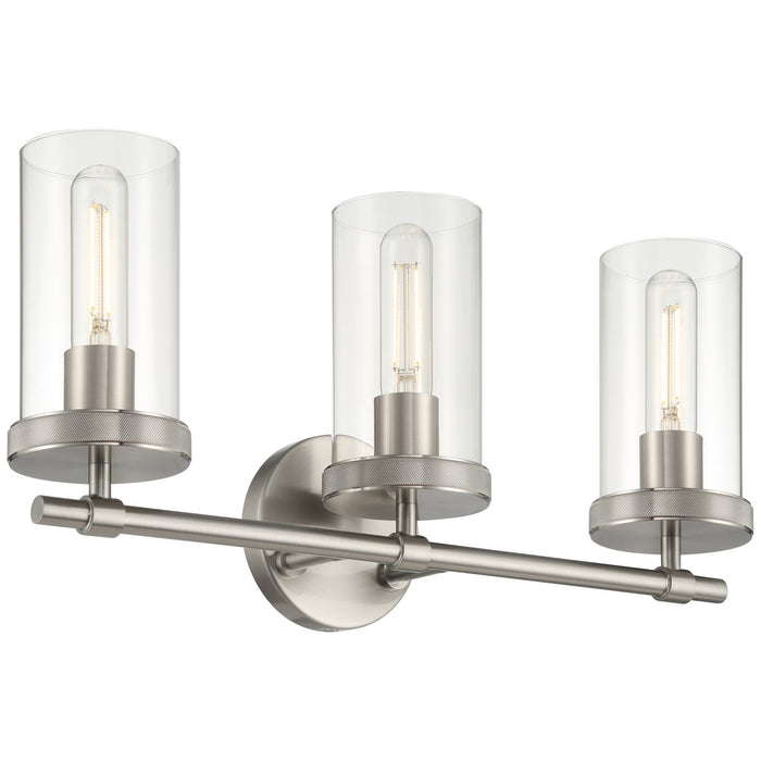 Access - 61123-BS/CLR - Three Light Vanity - Lily - Brushed Steel