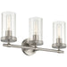 Access - 61123-BS/CLR - Three Light Vanity - Lily - Brushed Steel