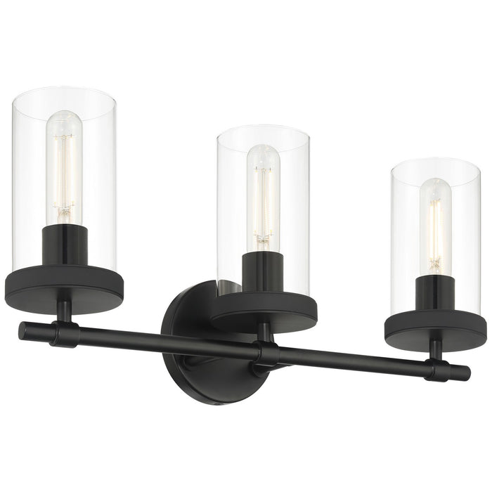Access - 61123-MBL/CLR - Three Light Vanity - Lily - Matte Black