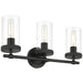 Access - 61123-MBL/CLR - Three Light Vanity - Lily - Matte Black