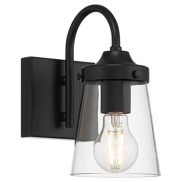 Access - 62021-BL/CLR - One Light Wall Sconce - Dickens - Black