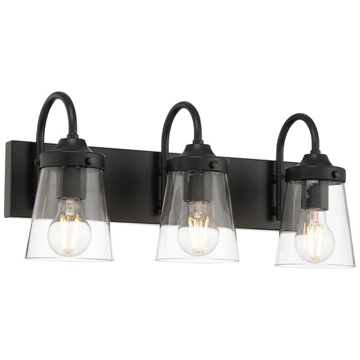Access - 62023-BL/CLR - Three Light Vanity - Dickens - Black
