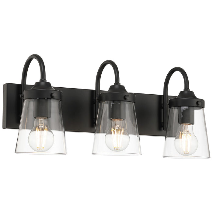 Access - 62023-BL/CLR - Three Light Vanity - Dickens - Black