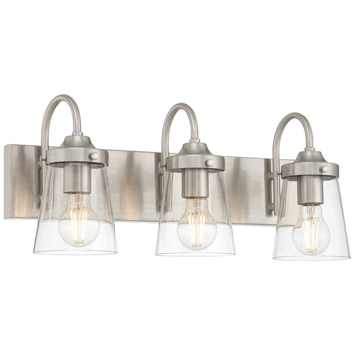 Access - 62023-BS/CLR - Three Light Vanity - Dickens - Brushed Steel