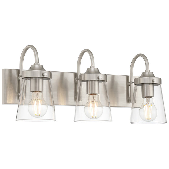 Access - 62023-BS/CLR - Three Light Vanity - Dickens - Brushed Steel