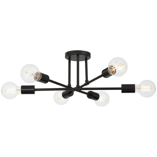 Marin Six Light Semi Flush Mount Matte Black