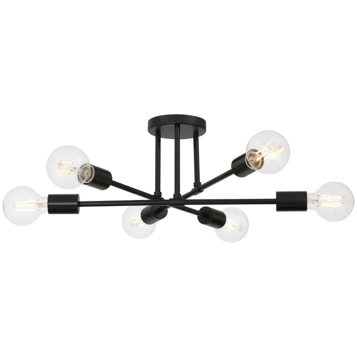 Access - 63042-MBL - Six Light Semi Flush Mount - Marin - Matte Black