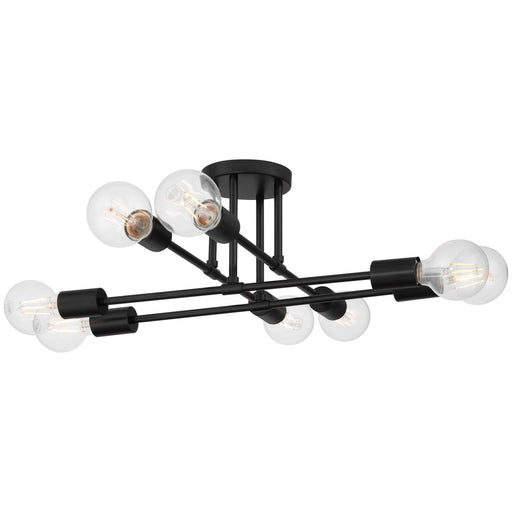 Nova Eight Light Semi Flush Mount Matte Black