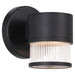 Access - 23030LEDDMG-BL/CRB - LED Outdoor Wall Mount - Ari Clear Ribbed - Black