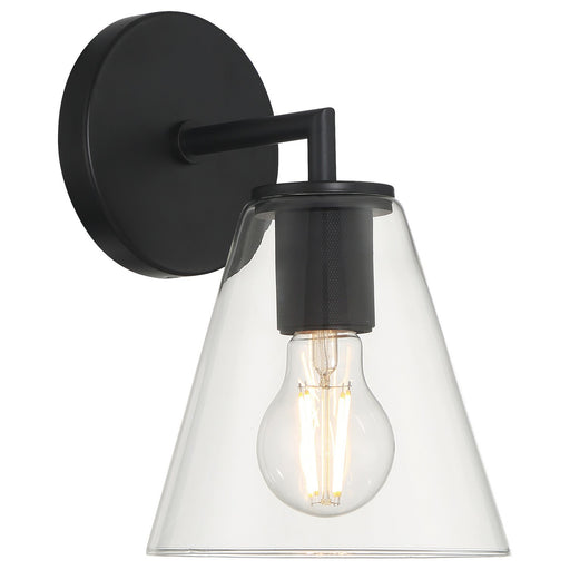 Katie One Light Wall Sconce Matte Black