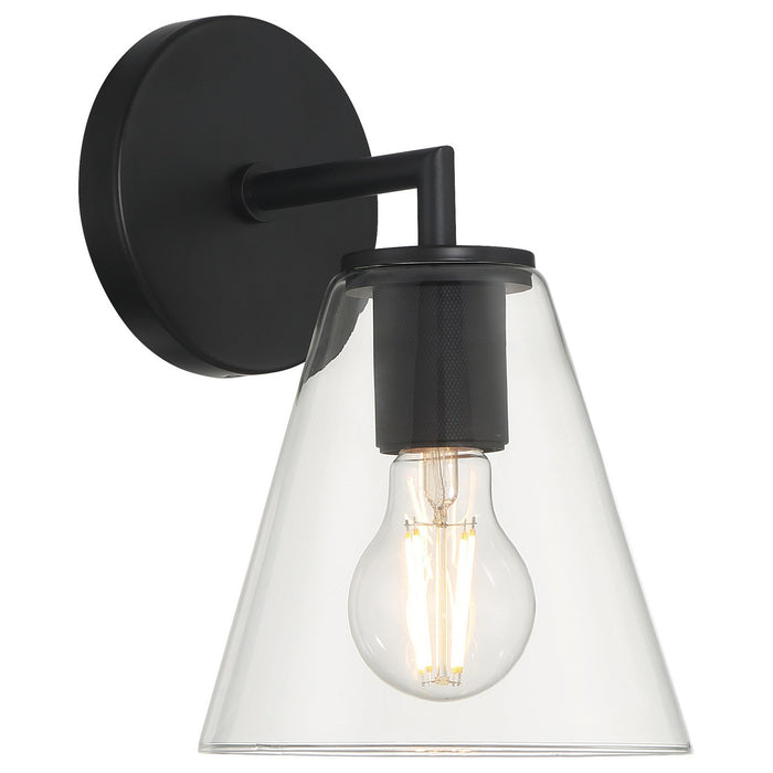 Access - 62631-MBL/CLR - One Light Wall Sconce - Katie - Matte Black