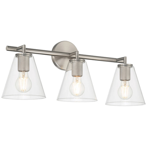 Katie Three Light Vanity Brushed Steel