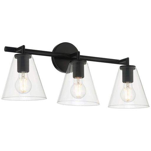 Katie Three Light Vanity Matte Black