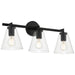 Access - 62633-MBL/CLR - Three Light Vanity - Katie - Matte Black