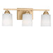 Generation Lighting - 4420903-848 - Three Light Bath - Vinton - Satin Brass