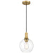 Access - 63090-ABB/CLR - One Light Pendant - Chantelle - Antique Brushed Brass