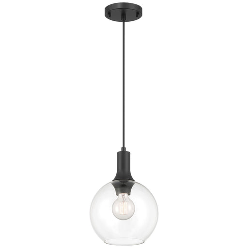 Access - 63090-MBL/CLR - One Light Pendant - Chantelle - Matte Black