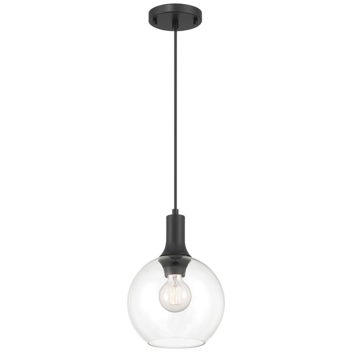 Access - 63090-MBL/CLR - One Light Pendant - Chantelle - Matte Black