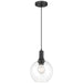 Access - 63090-MBL/CLR - One Light Pendant - Chantelle - Matte Black