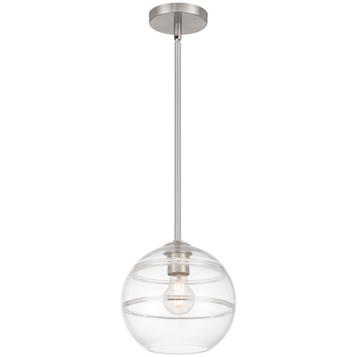 Swirl One Light Pendant Brushed Steel