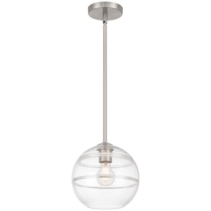 Access - 63092-BS/CRB - One Light Pendant - Swirl - Brushed Steel