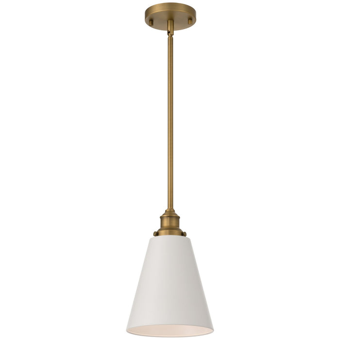 Access - 63098-ABB/WHT - One Light Pendant - Dahlia - Antique Brushed Brass