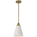 Access - 63098-ABB/WHT - One Light Pendant - Dahlia - Antique Brushed Brass