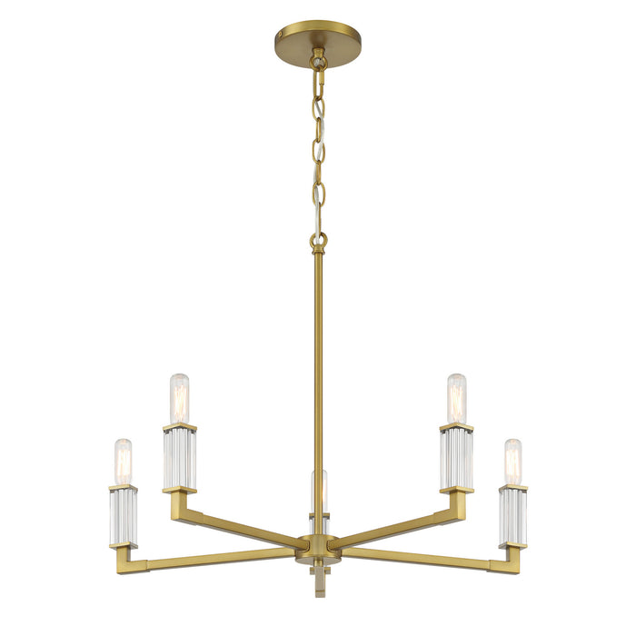 Minka-Lavery - 1457-695 - Five Light Chandelier - Oro District - Soft Brass