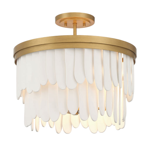 Briscade Six Light Semi Flush Mount Painted Legacy Brass