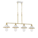 Minka-Lavery - 5137-799 - Four Light Island Pendant - Downtown Edison - White And Soft Brass