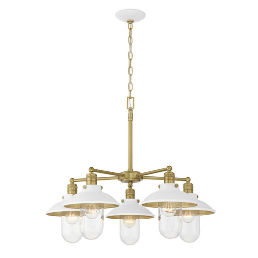 Minka-Lavery - 5139-799 - Five Light Chandelier - Downtown Edison - White And Soft Brass