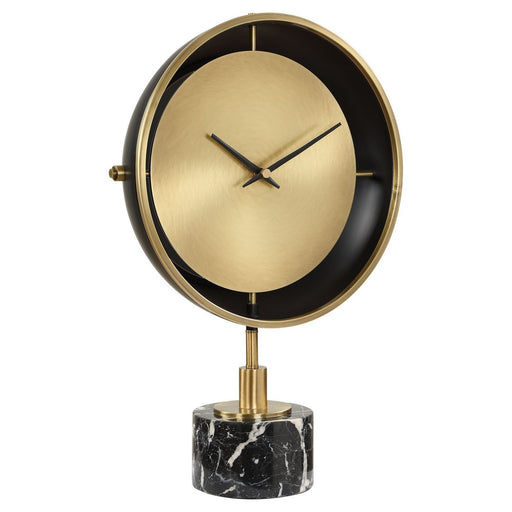 Velar Table Clock Brushed Brass