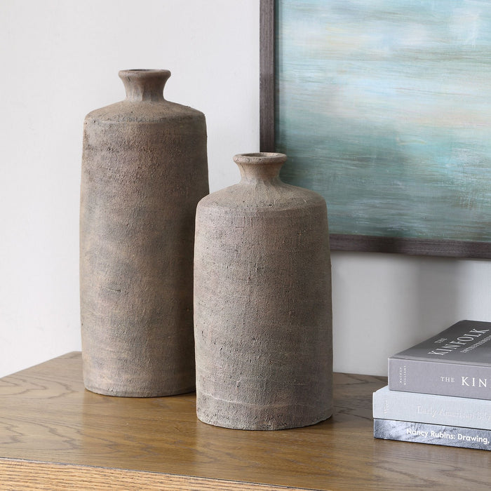 Uttermost - 18302 - Vases, S/2 - Terrene - Nature With Their Earthy Tones And Stone