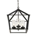 Uttermost - 21665 - Four Light Pendant - Evanston - Matte Black