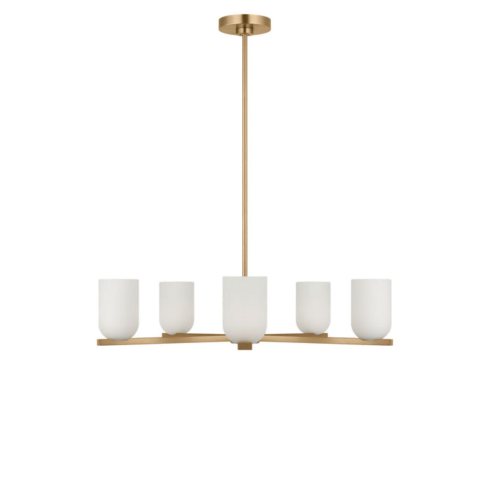 Generation Lighting - GLC1935SBE - Five Light Chandelier - Neblina - Satin Brass