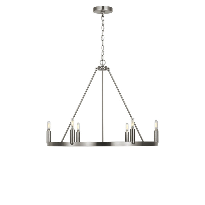 Generation Lighting - GLC2016BNE - Six Light Chandelier - Mirla - Brushed Nickel