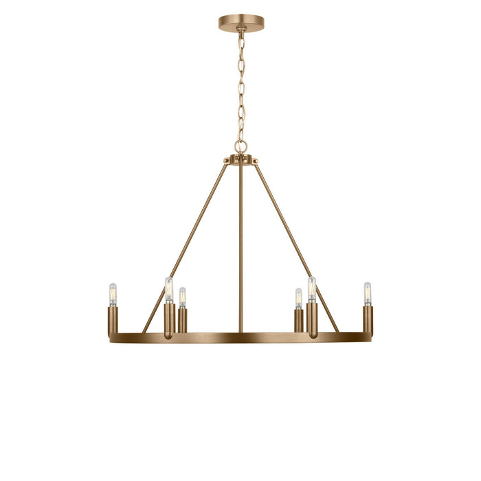 Generation Lighting - GLC2016SB - Six Light Chandelier - Mirla - Satin Brass