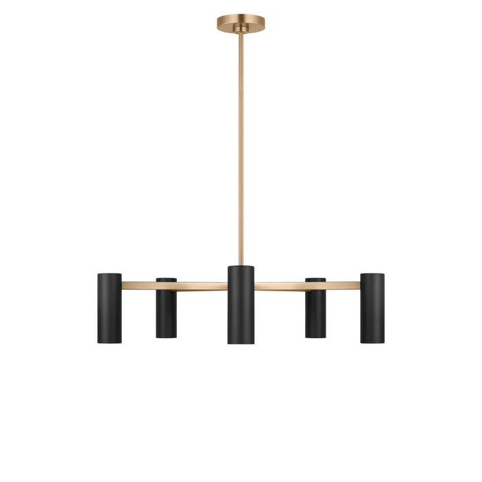 Generation Lighting - GLC2055SB - Five Light Chandelier - Zentro - Satin Brass