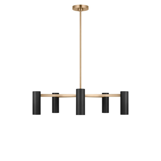 Zentro Five Light Chandelier Satin Brass