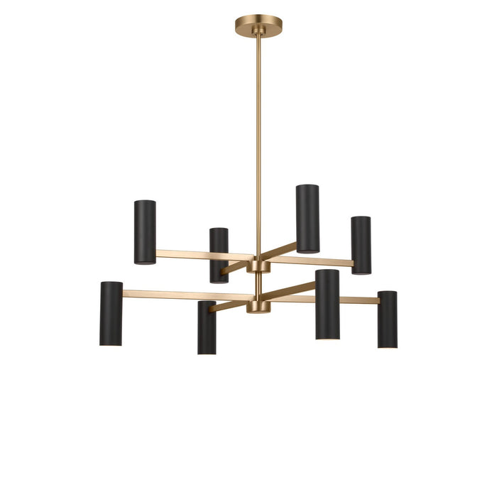 Generation Lighting - GLC2068SB - Eight Light Chandelier - Zentro - Satin Brass