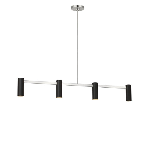 Zentro Four Light Linear Chandelier Brushed Nickel