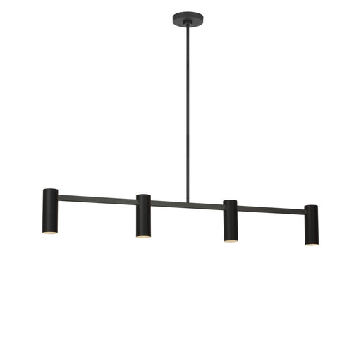 Zentro Four Light Linear Chandelier Midnight Black