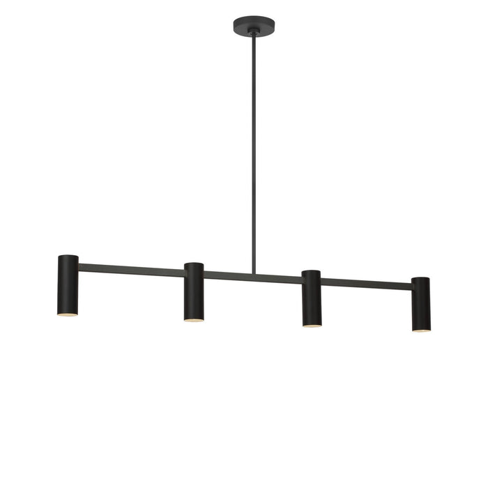 Generation Lighting - GLC2074MBKE - Four Light Linear Chandelier - Zentro - Midnight Black