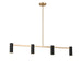 Generation Lighting - GLC2074SBE - Four Light Linear Chandelier - Zentro - Satin Brass