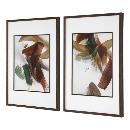 Velocity Abstract Prints, S/2 Dark Walnut