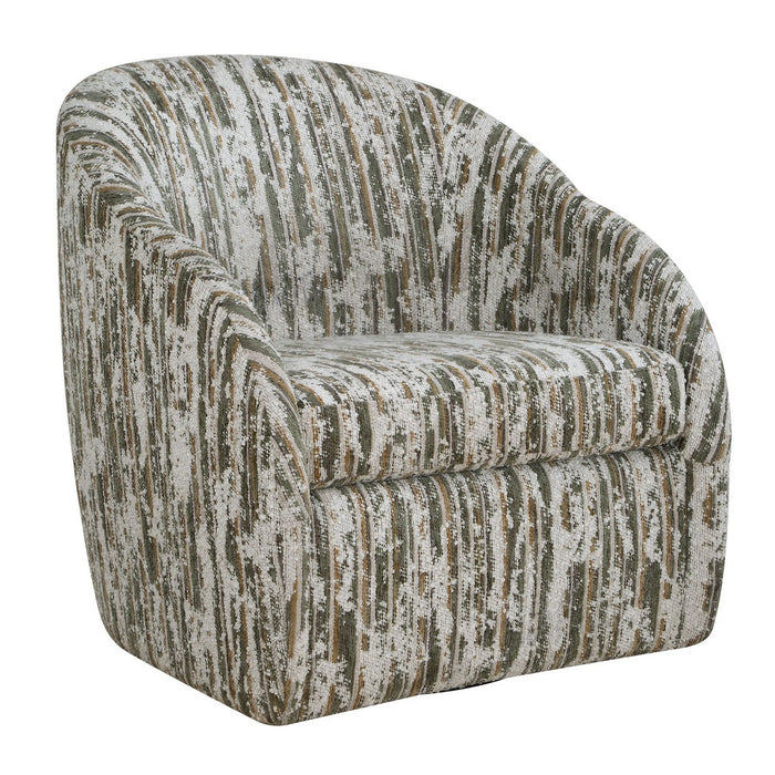 Uttermost - 53118 - Swivel Chair - Mari - Green, Caramel, And Ivory