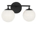 Generation Lighting - GLV1842MBKE - Two Light Vanity - Nube - Midnight Black