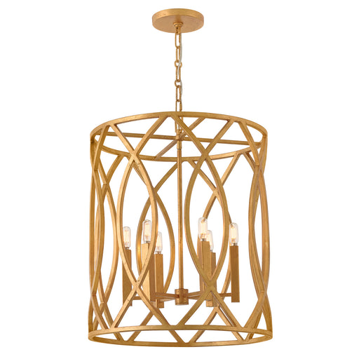Leona LED Pendant Distressed Brass