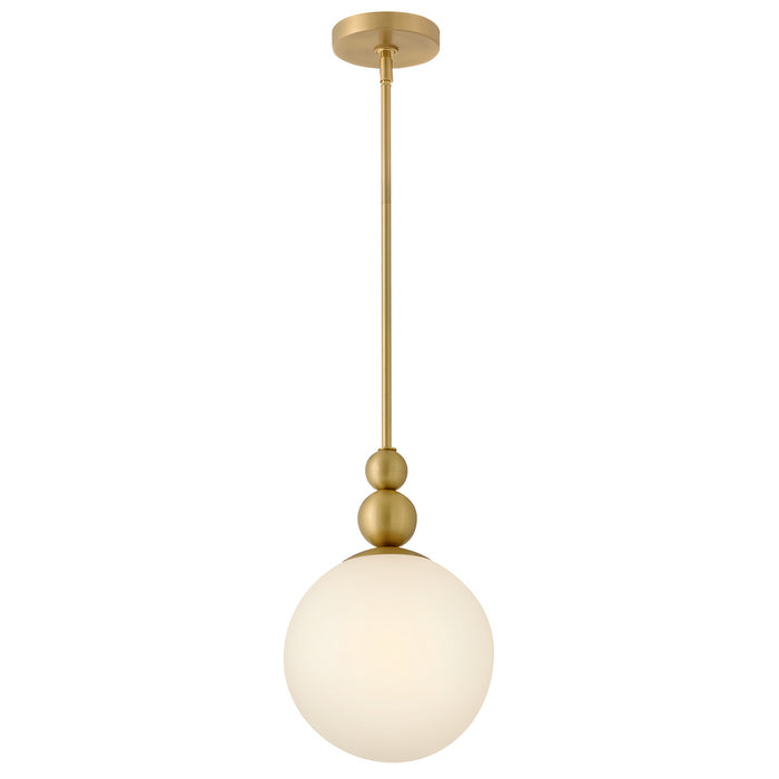 Lark - 83027LCB - LED Pendant - Opalite - Lacquered Brass